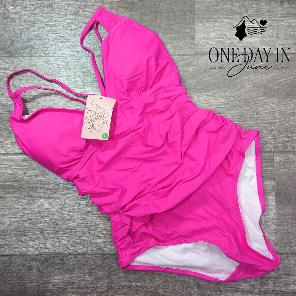 CharmLeaks Strappy Back Tummy COntrol One Piece Swimsuit Size L